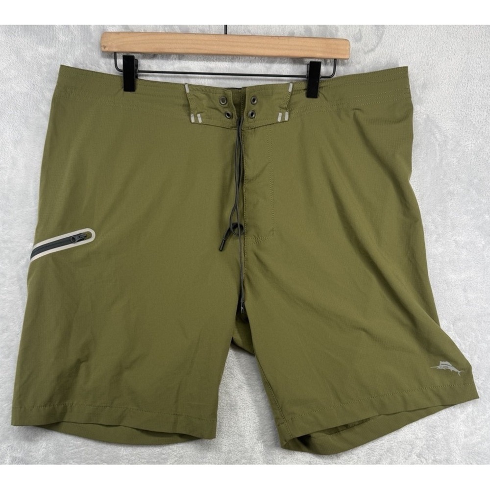 Tommy Bahama Olive Green Board Shorts Drawstring Coastal 9" Men's Size‎ 38